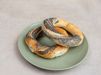 Krakow pretzel (bagels)  on a plate
