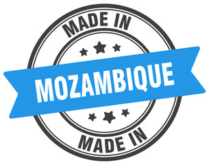Made in Mozambique round sign. Made in Mozambique stamp.