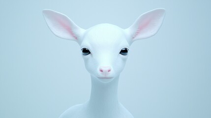 Fototapeta premium A front facing close up of an albino deer creature