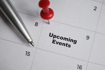 8th day of the month. writing text upcoming event on calendar date. Save the date. Day of the year concept.