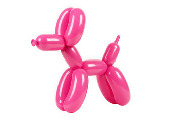 Pink balloon animal dog isolated on transparent background