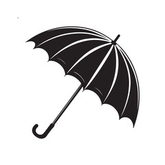 A vector silhouette of an umbrella