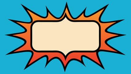 Bold Comic Frame with Abstract Pop Art Lines and Words &ndash; Vector template for ad, covers, posters