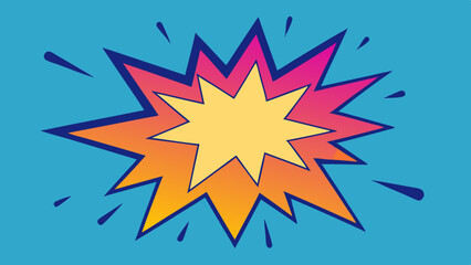 Cartoon Explosion with Color Streaks and Jagged Texture &ndash; Vector template for ad, covers, posters.