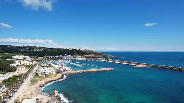 Santa Maria di Leuca - Italy, Apulia - top aerial view of the marina