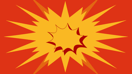 Halftone Explosion Scene with Cartoon Burst and Caption - Vector Template for Ad, Covers, Posters