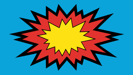 Fototapeta premium Pop Art Explosion with Bold Outlines and Dotted Text - Vector template for ad, covers, posters