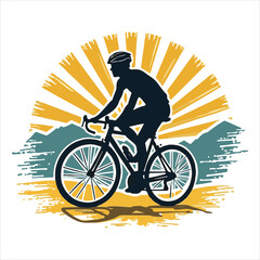 Fototapeta premium Graphic image of a cyclist