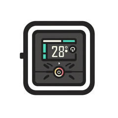 Digital Smart Thermostat Control Icon
