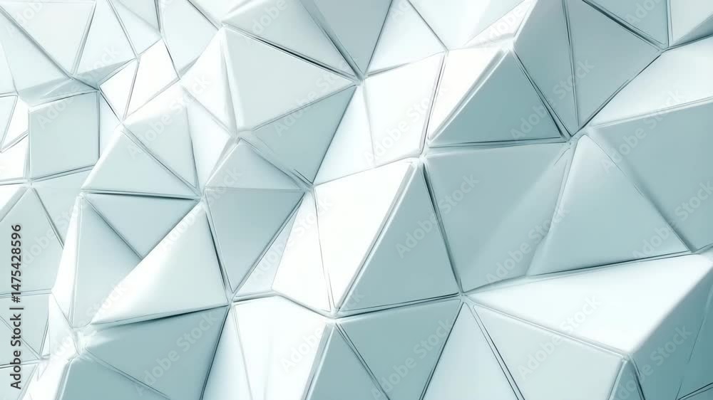 Wall mural polygonal geometric surface textures in white tones create a seamless visual effect for modern desig
