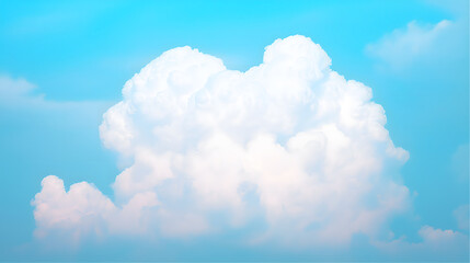 Panoramic Blue Sky with Fluffy White Clouds – Natural Background