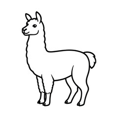 alpaca silhouette vector illustration 