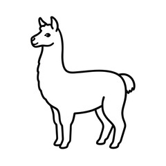 alpaca silhouette vector illustration 