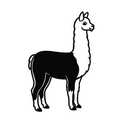 alpaca silhouette vector illustration 