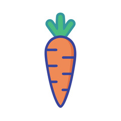 Cartoon Carrot Vector Illustration on Black Background