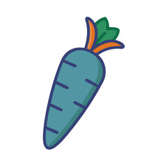 Cute Cartoon Carrot Illustration on a Black Background
