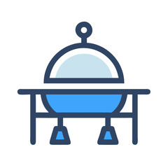 Chafing Dish Buffet, Restaurant Equipment Blue Icon Style