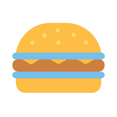 Stylized Cartoon Burger Icon on a Black Background