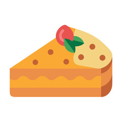 Vector dessert illustration of a cake slice icon