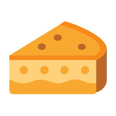 Cartoon Triangle Cake Slice Isolated Against a Black Background