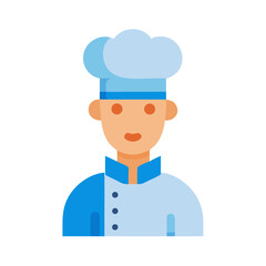 Chef Cartoon Icon Illustration on Black Background