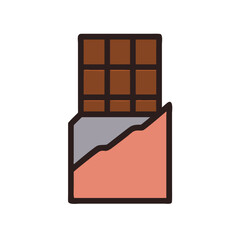Chocolate bar vector illustration on black background graphic