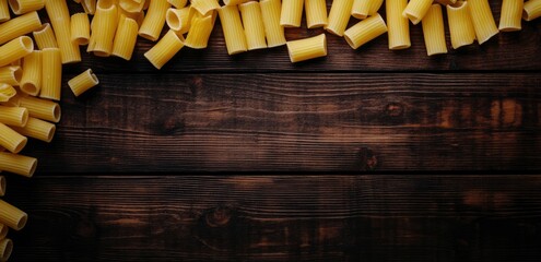 Pasta on Wooden Table