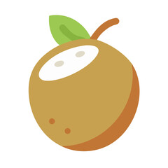 Cute cartoon loquat fruit illustration vector on black