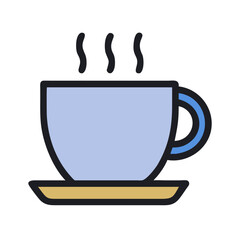 Stylish Coffee Cup Illustration with Steaming Hot Beverage