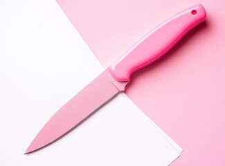 Pink Knife on White and Pink Background