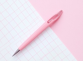 Pink Pencil on Pink and White Background