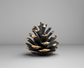 Black and Gold Pine Cone