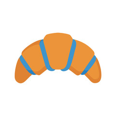 Croissant Illustration, French Pastry, Bakery Item on Black