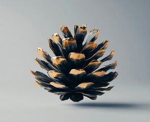 Pine Cone with Gold Edges