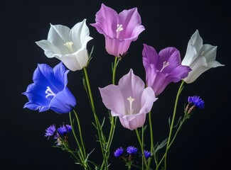 Bellflower Flowers in Purple Blue and White
