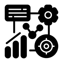Strategic Goals Solid Icon - Company Vision Planner Vector Graphics