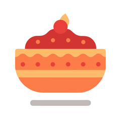 Minimalist Sundae Icon - Red Cherry Dessert Bowl