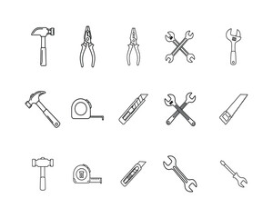 Vector Tools Set – Professional Hammer, Drill, Spanner, Wrench Icons