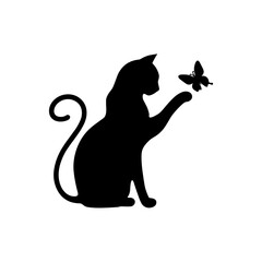  black cat on white background,  star cat photo vector jpg, Logo, icon design, photo, wallpaper, theme.