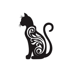  black cat on white background,  star cat photo vector jpg, Logo, icon design, photo, wallpaper, theme.