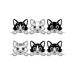  cat head on white background,  cat bundle photo vector jpg, Logo, icon design photo, wallpaper, theme.