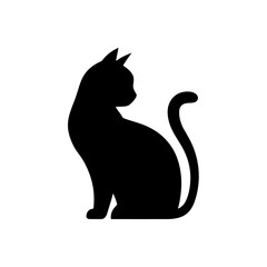  black cat on white background,  star cat photo vector jpg, Logo, icon design, photo, wallpaper, theme.