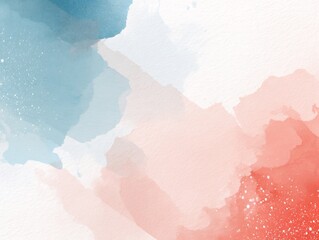 Fototapeta premium Watercolor Abstract Gradient Texture with Soft Blue and Coral Hues Backdrop