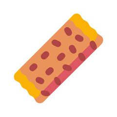 Abstract Pepperoni Pizza Slice on Black Background Graphic