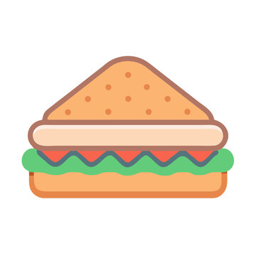 sandwich flat design, colorful, isolated clip art preview