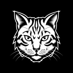 black tiger on white background,  cat photo vector jpg, Logo, icon design, photo, wallpaper, theme smiling.