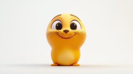 A cheerful and friendly cartoon animal character smiling with joy