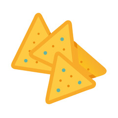 Crispy Nacho Chips: Isolated Illustration on Black Background