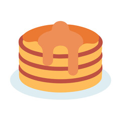 Pancake stack with syrup on a black background