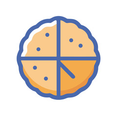 Cookie, Biscuits, Snack, Pastry Icon Illustration on black background